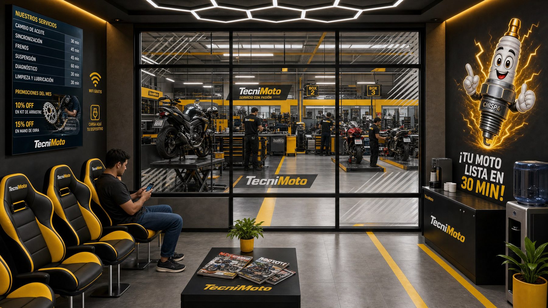 Render de la sala de espera