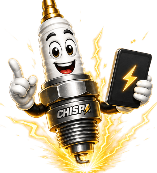 CHISPA, la bujía viva, sonriendo